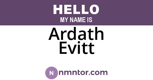 Ardath Evitt