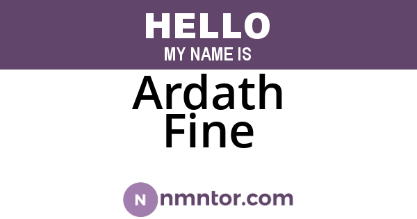 Ardath Fine