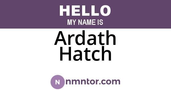 Ardath Hatch