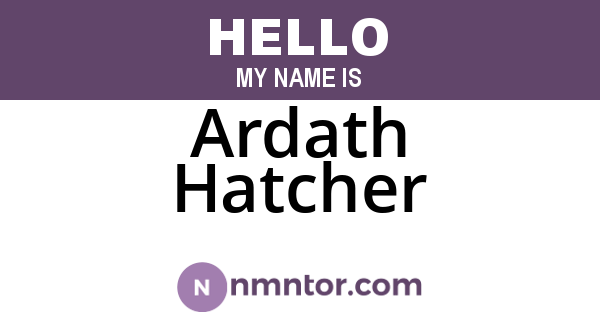 Ardath Hatcher