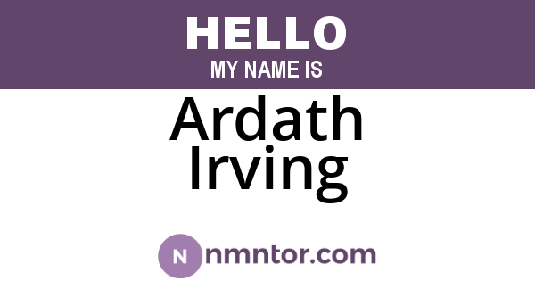 Ardath Irving