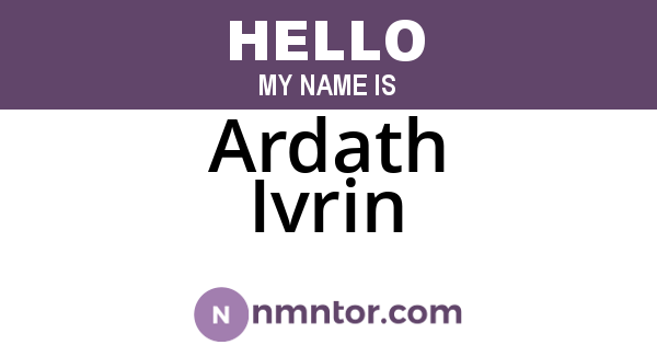 Ardath Ivrin