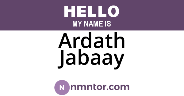 Ardath Jabaay