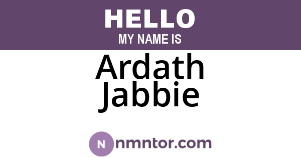 Ardath Jabbie