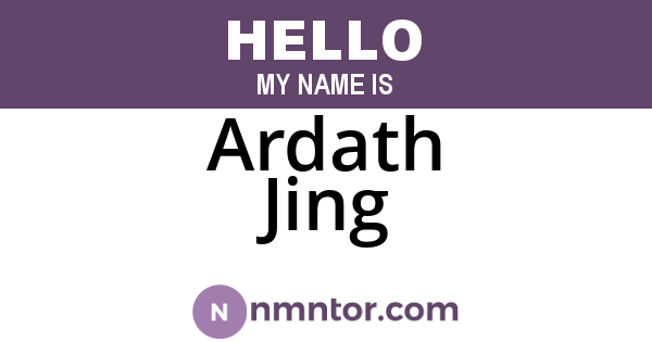 Ardath Jing