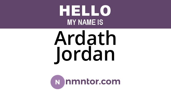 Ardath Jordan