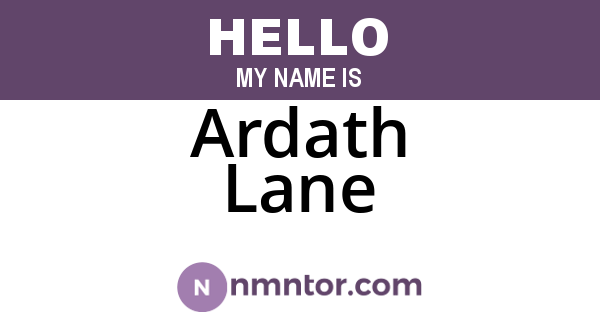 Ardath Lane