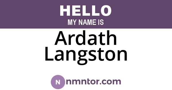 Ardath Langston