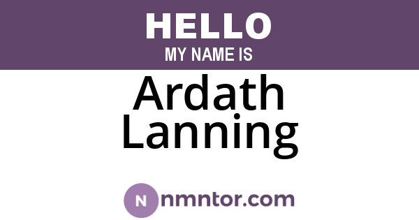 Ardath Lanning