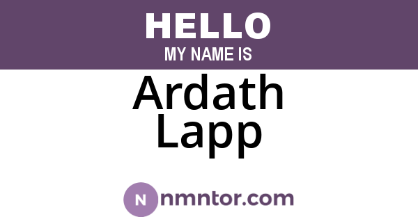 Ardath Lapp