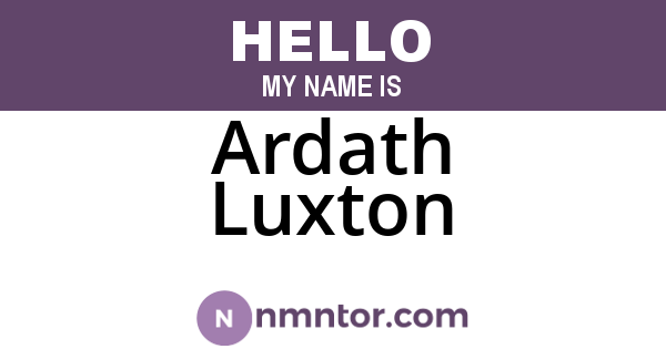 Ardath Luxton