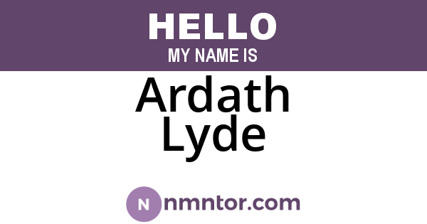 Ardath Lyde
