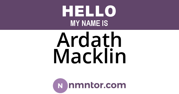 Ardath Macklin