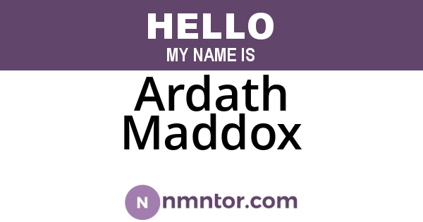 Ardath Maddox