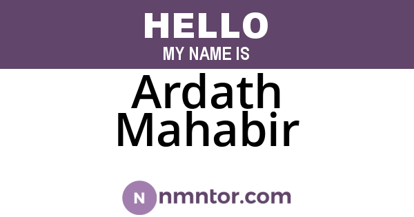 Ardath Mahabir