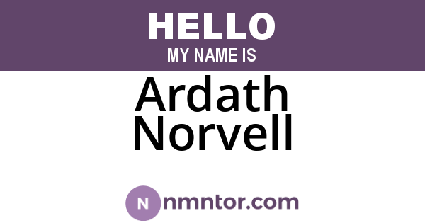 Ardath Norvell