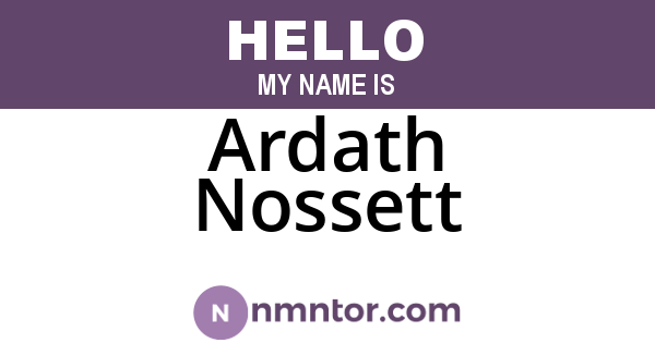 Ardath Nossett