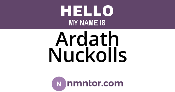 Ardath Nuckolls