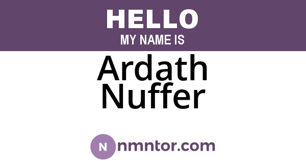 Ardath Nuffer