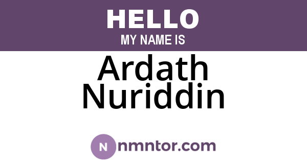 Ardath Nuriddin
