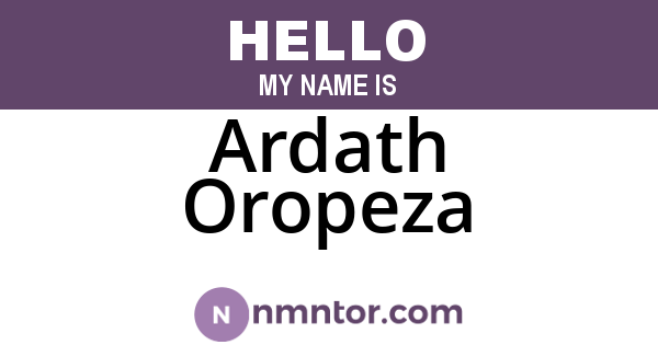 Ardath Oropeza