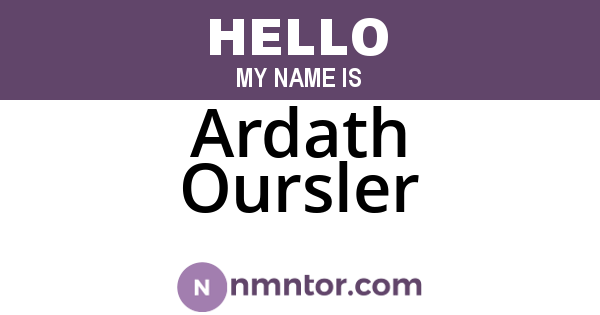 Ardath Oursler