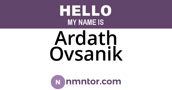 Ardath Ovsanik