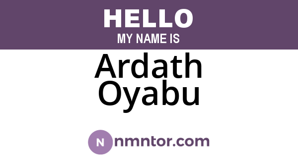 Ardath Oyabu