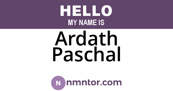 Ardath Paschal