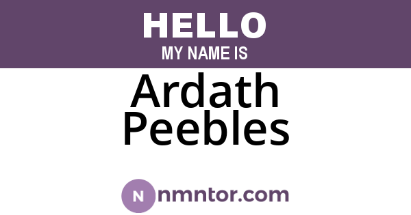 Ardath Peebles