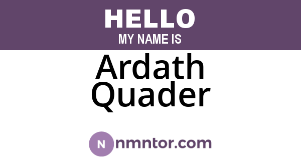 Ardath Quader