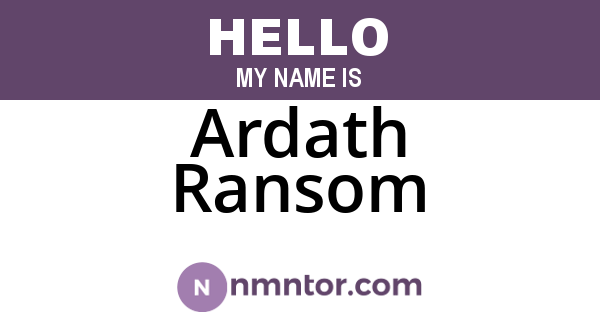 Ardath Ransom
