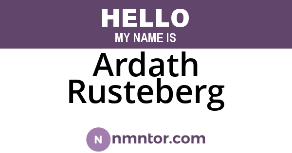 Ardath Rusteberg