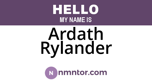 Ardath Rylander