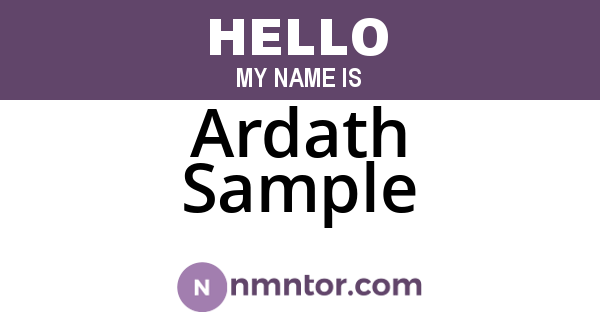 Ardath Sample