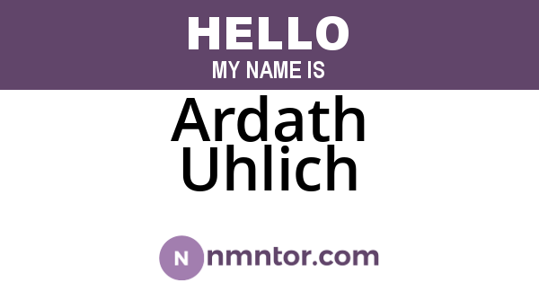 Ardath Uhlich