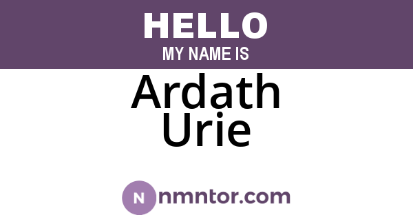 Ardath Urie