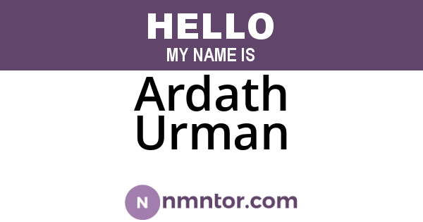 Ardath Urman