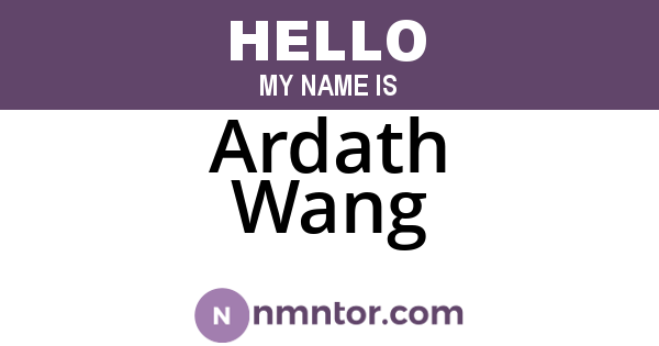 Ardath Wang
