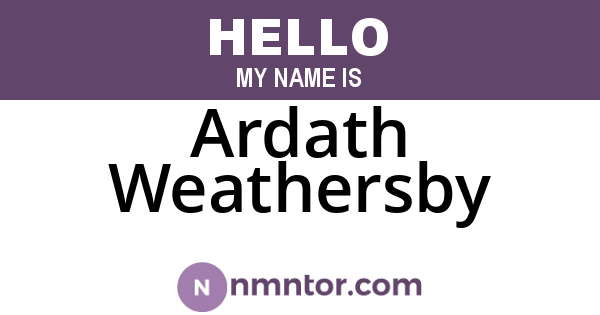 Ardath Weathersby