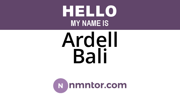 Ardell Bali