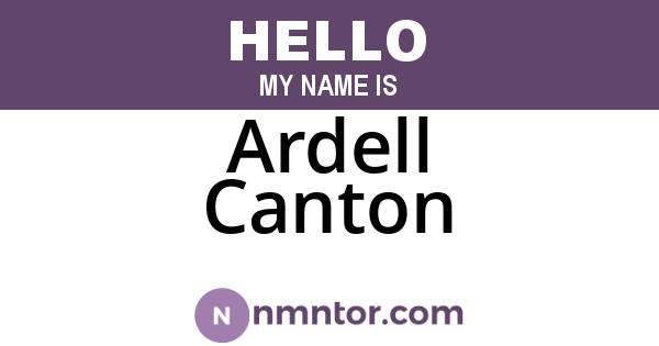 Ardell Canton