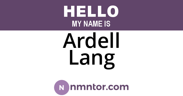 Ardell Lang