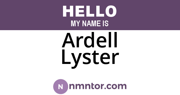 Ardell Lyster