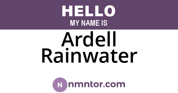 Ardell Rainwater