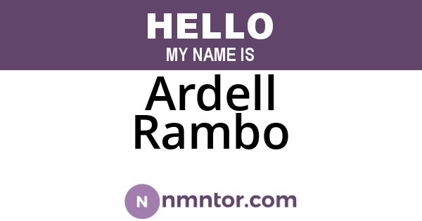 Ardell Rambo
