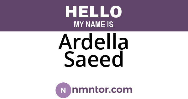 Ardella Saeed