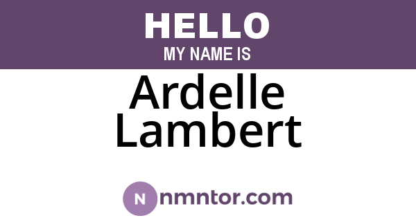 Ardelle Lambert