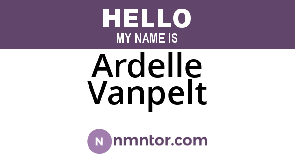 Ardelle Vanpelt