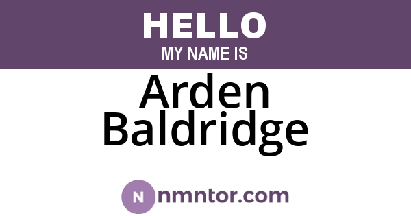 Arden Baldridge